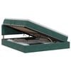 vidaXL Lit de rangement LED avec matelas Vert fonc&eacute; 140 x 200 cm