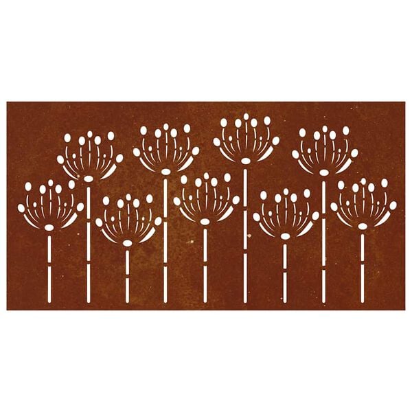 vidaXL D&eacute;coration murale jardin 105x55 cm acier corten design de fleur