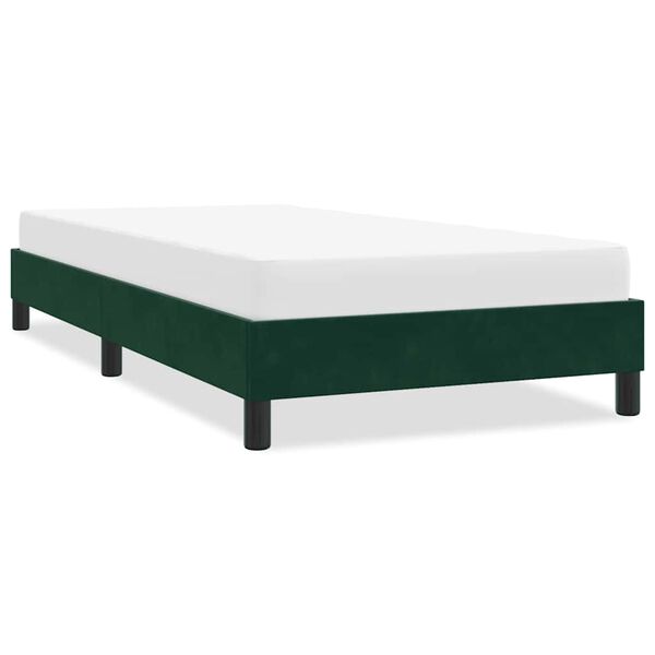 vidaXL Cadre de lit sans matelas vert fonc&eacute; 100x210 cm velours