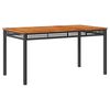 vidaXL Table de jardin noir 140x80x75 cm r&eacute;sine tress&eacute;e et bois acacia