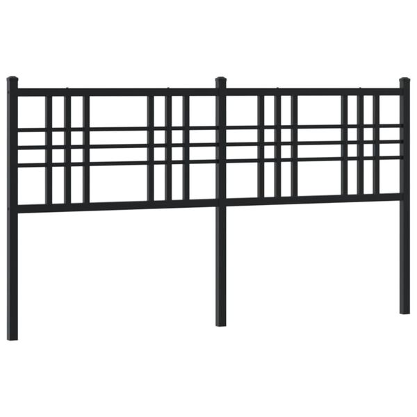 vidaXL Tête de lit métal noir 160 cm