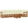 vidaXL Ensemble de canap&eacute;s d'ext&eacute;rieur 7 pc Naturel et Cr&egrave;me Polyester