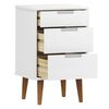 vidaXL Table de chevet MOLDE Blanc 40x35x65 cm Bois de pin massif