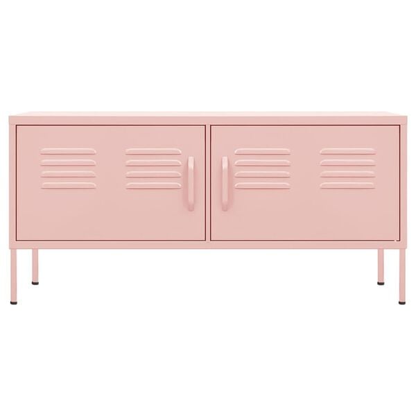 vidaXL Meuble TV Rose 105x35x50 cm Acier