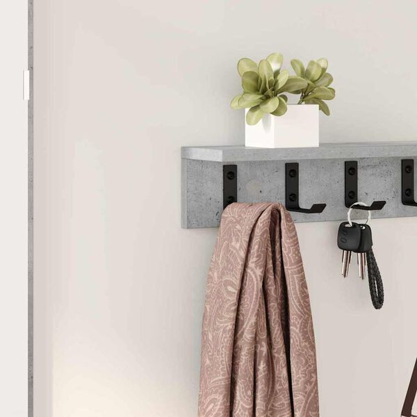 vidaXL Porte-manteau mural Gris b&eacute;ton 80 x 10,5 x 10,5 cm