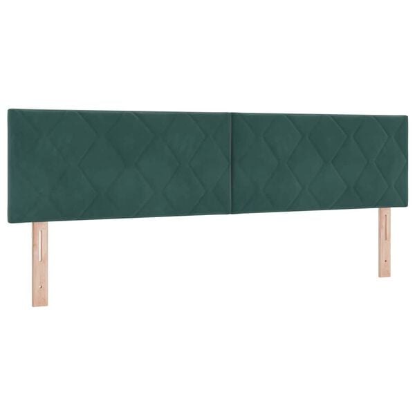 vidaXL T&ecirc;te de lit avec t&ecirc;te de lit Vert fonc&eacute; 180 cm Velours