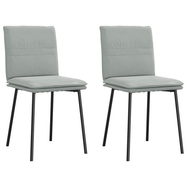 vidaXL Chaises à manger lot de 2 Gris clair Velours