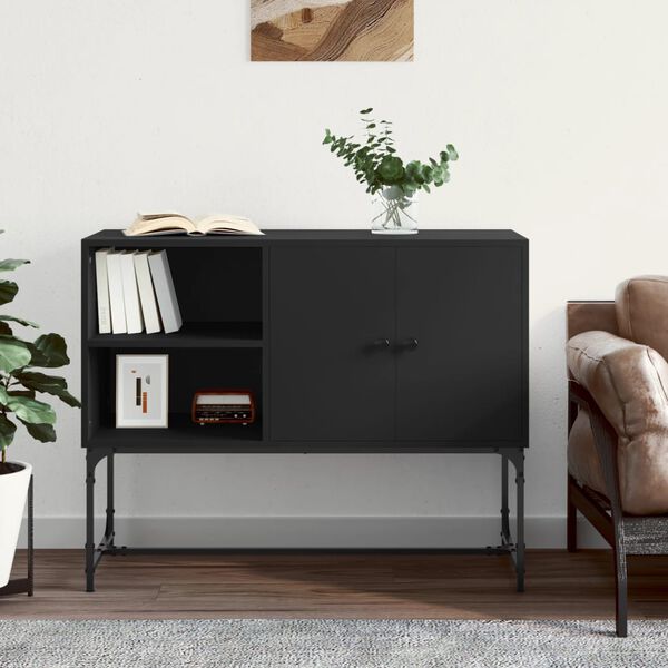 vidaXL Buffet noir 100x40x79,5 cm bois d'ing&eacute;nierie