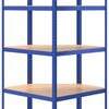 vidaXL &Eacute;tag&egrave;re d'angle &agrave; 5 niveaux Bleu Acier et bois d'ing&eacute;nierie