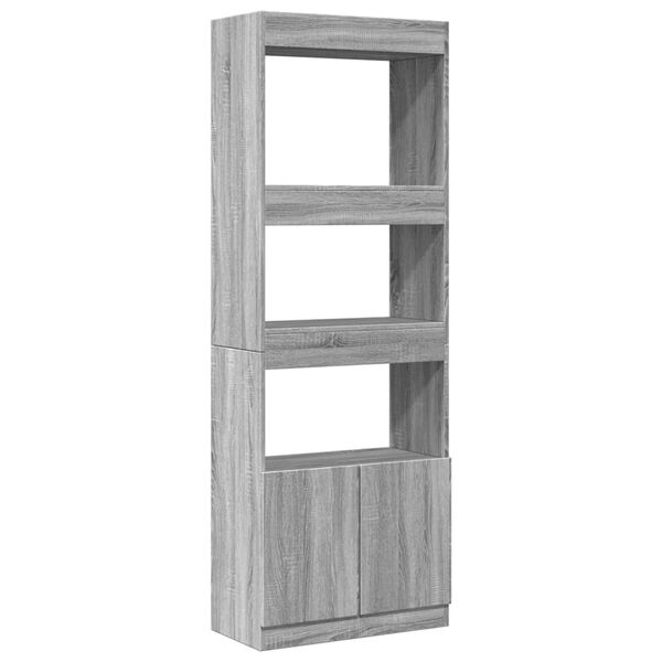 vidaXL Buffet haut 63x33x180 cm sonoma gris bois d'ing&eacute;nierie