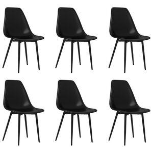 vidaXL Chaises &agrave; manger lot de 6 noir PP