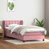 vidaXL Sommier &agrave; lattes de lit avec matelas rose 100x220 cm velours