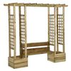 vidaXL Pergola de jardin avec banc et jardini&egrave;res Bois de pin impr&eacute;gn&eacute;