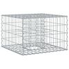 vidaXL Lit sur&eacute;lev&eacute; gabion Argent&eacute; 60 x 60 x 40 cm Acier galvanis&eacute;