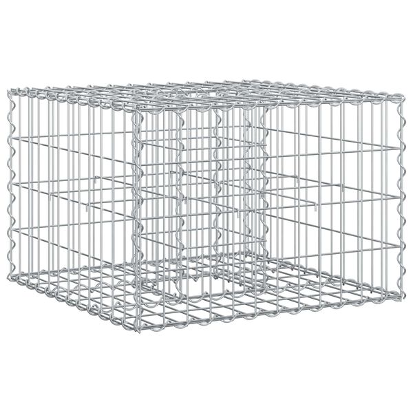 vidaXL Lit sur&eacute;lev&eacute; gabion Argent&eacute; 60 x 60 x 40 cm Acier galvanis&eacute;