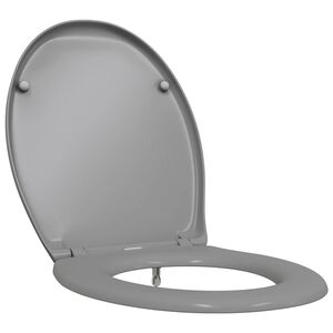 vidaXL Si&egrave;ge de toilette Gris 44,8 x 37,3 x 4,2 cm Duroplast