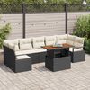 vidaXL Ensemble de canap&eacute; de jardin 8 pcs Noir Poly rotin