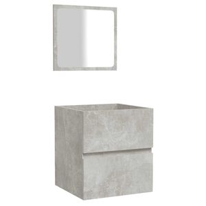 vidaXL Armoire de bain avec miroir gris b&eacute;ton bois d'ing&eacute;nierie