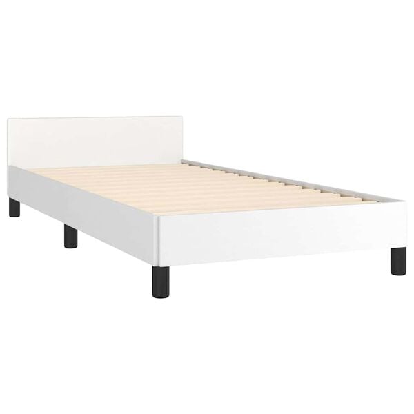 vidaXL Cadre de lit avec t&ecirc;te de lit sans matelas blanc 90x200 cm