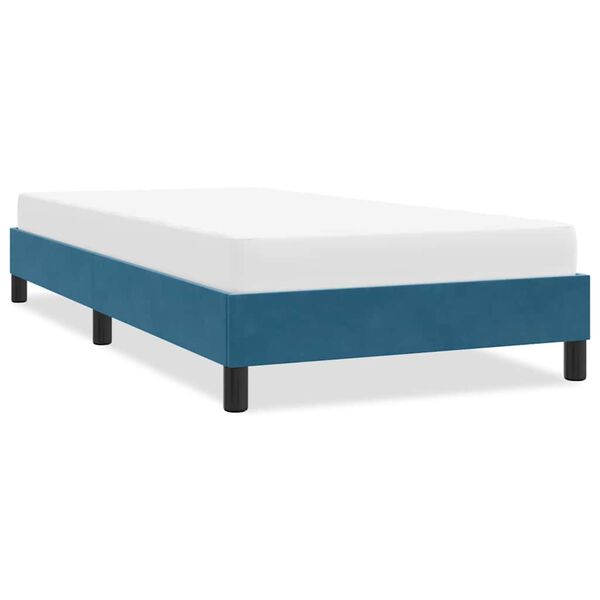 vidaXL Cadre de lit sans matelas bleu foncé 100x220 cm velours