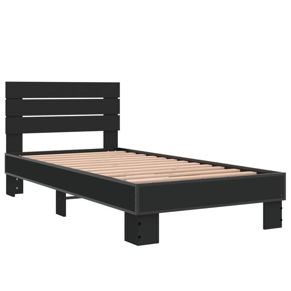 vidaXL Cadre de lit sans matelas noir 75x190 cm