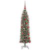 vidaXL Arbre de Noël artificiel slim avec 150 LED Vert et blanc 120 cm