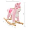 vidaXL Cheval &agrave; bascule Peluche 65x32x58 cm Rose
