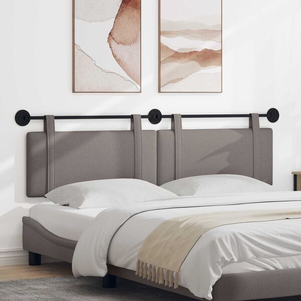 vidaXL T&ecirc;te de lit suspendue Montage mural Taupe 170 x 55 x 5 cm tissu