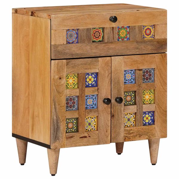 vidaXL Cabinet de chevet Naturel 50 x 33 x 60 cm Bois de mangue massif