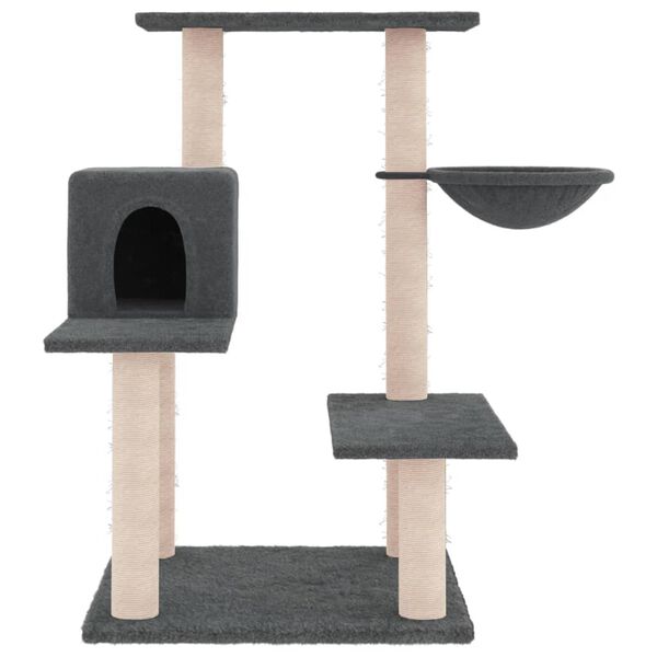 vidaXL Arbre &agrave; chat avec griffoirs en sisal gris fonc&eacute; 82,5 cm