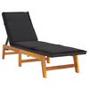 vidaXL Chaise longue avec coussin R&eacute;sine tress&eacute;e/bois massif d'acacia