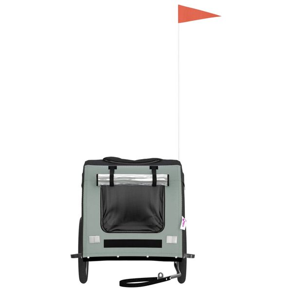 vidaXL Remorque de vélo pour animaux de compagnie noir et gris
