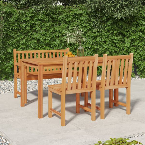 vidaXL Ensemble &agrave; manger de jardin 4 pcs Bois de teck massif