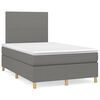 vidaXL Sommier &agrave; lattes de lit matelas LED gris fonc&eacute; 120x190 cm tissu