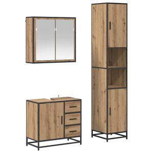 vidaXL Ensemble de mobilier de salle de bain 3 pc Ch&ecirc;ne artisanal