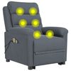 vidaXL Fauteuil de massage Gris fonc&eacute; Velours