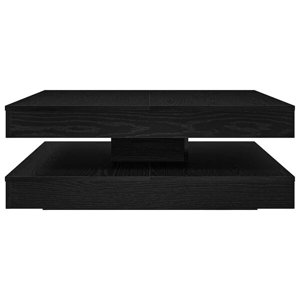 vidaXL Table basse rotative &agrave; 360 degr&eacute;s ch&ecirc;ne noir 90x90x34,5 cm