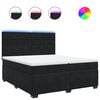 vidaXL Sommier &agrave; lattes de lit et matelas Noir 200x200 cm Velours