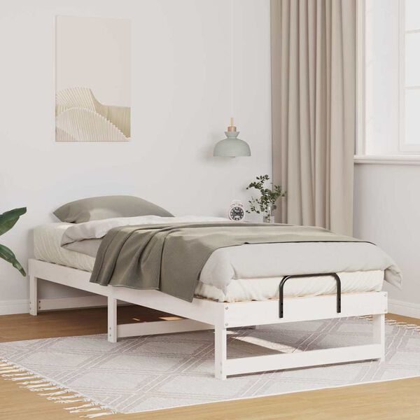vidaXL Cadre de lit Blanc 80 x 210 cm Pin massif