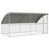 vidaXL Cage &agrave; poules 2 pcs Argent&eacute; 400 x 200 x 198,5 cm