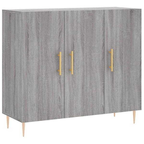 vidaXL Buffet sonoma gris 90x34x80 cm bois d'ingénierie