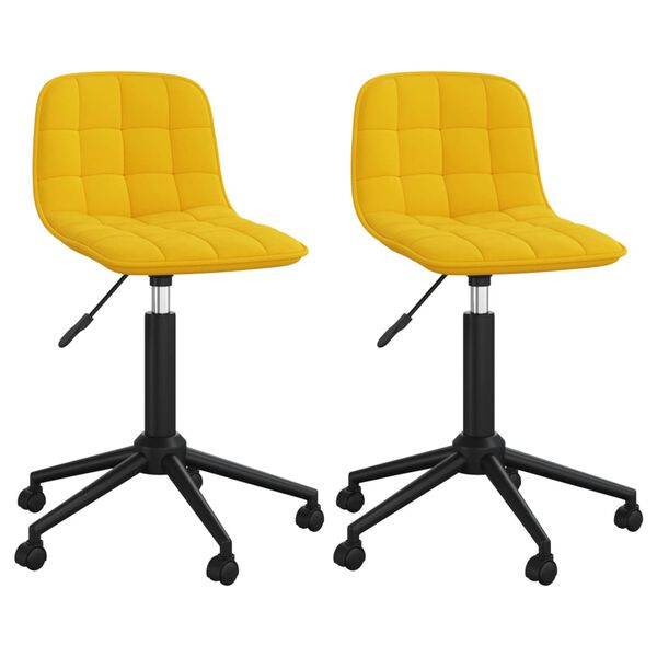 vidaXL Chaises pivotantes &agrave; manger lot de 2 jaune velours