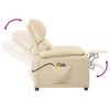 vidaXL Fauteuil &eacute;lectrique de massage Cr&egrave;me Tissu