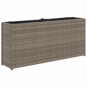 vidaXL Jardini&egrave;re avec 2 pots gris 90x20x40 cm r&eacute;sine tress&eacute;e