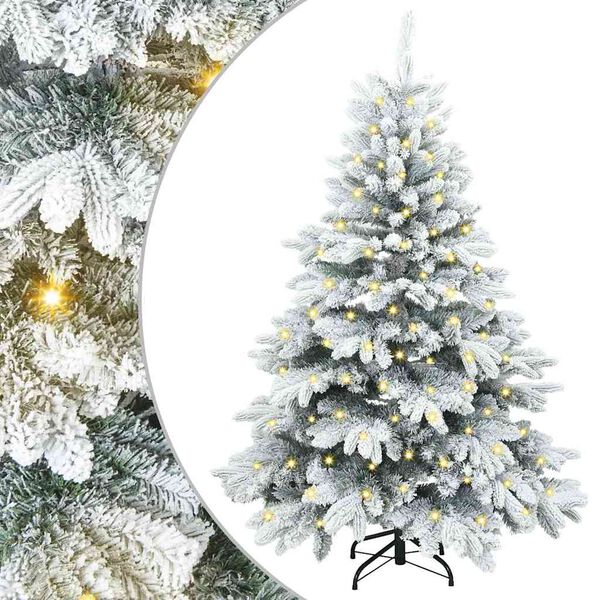 vidaXL Sapin de No&euml;l artificiel avec 150 LED Blanc 120 cm PE et PVC