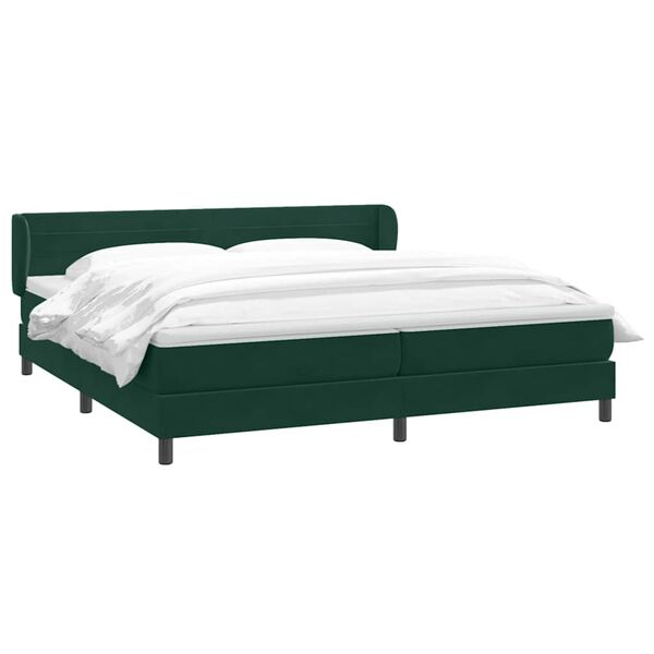 vidaXL Sommier &agrave; lattes de lit et matelas vert fonc&eacute; 180x220cm velours