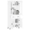 vidaXL Buffet haut Blanc 69,5x34x180 cm Bois d'ing&eacute;nierie