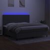 vidaXL Sommier &agrave; lattes de lit et matelas et LED Gris fonc&eacute; 200x200 cm