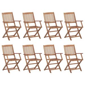 vidaXL Chaises pliables d'ext&eacute;rieur lot de 8 Bois d'acacia solide