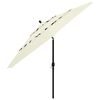 vidaXL Parasol de jardin &agrave; 3 niveaux avec m&acirc;t en aluminium sable 3,5 m